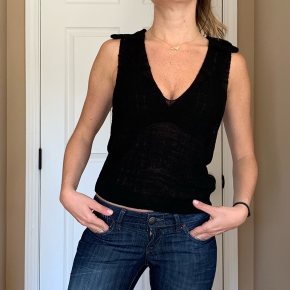 Free People Tops - FREE PEOPLE KNIT V NECK TOP GORGEOUS XS